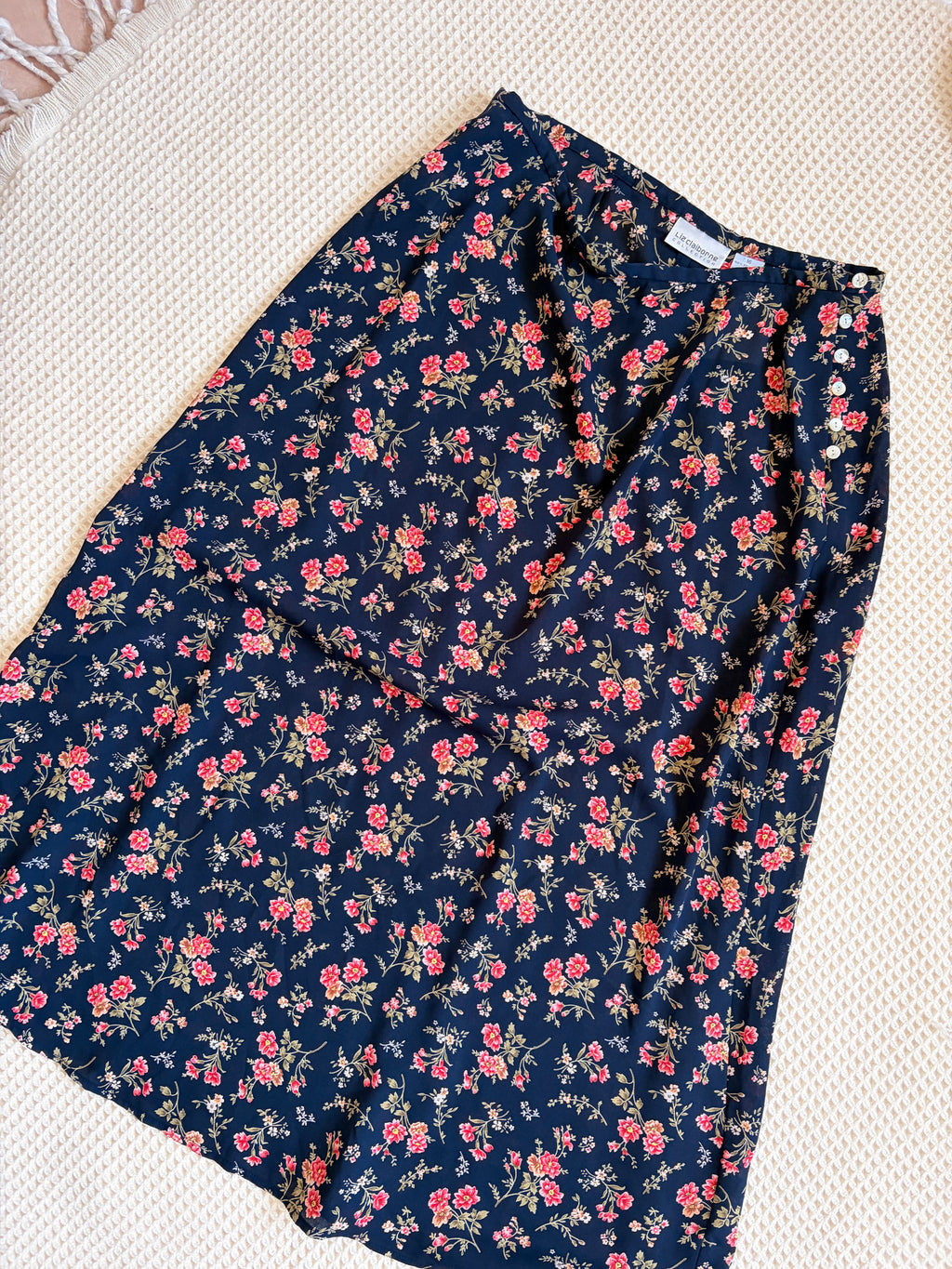 Vtg Liz Floral Maxi