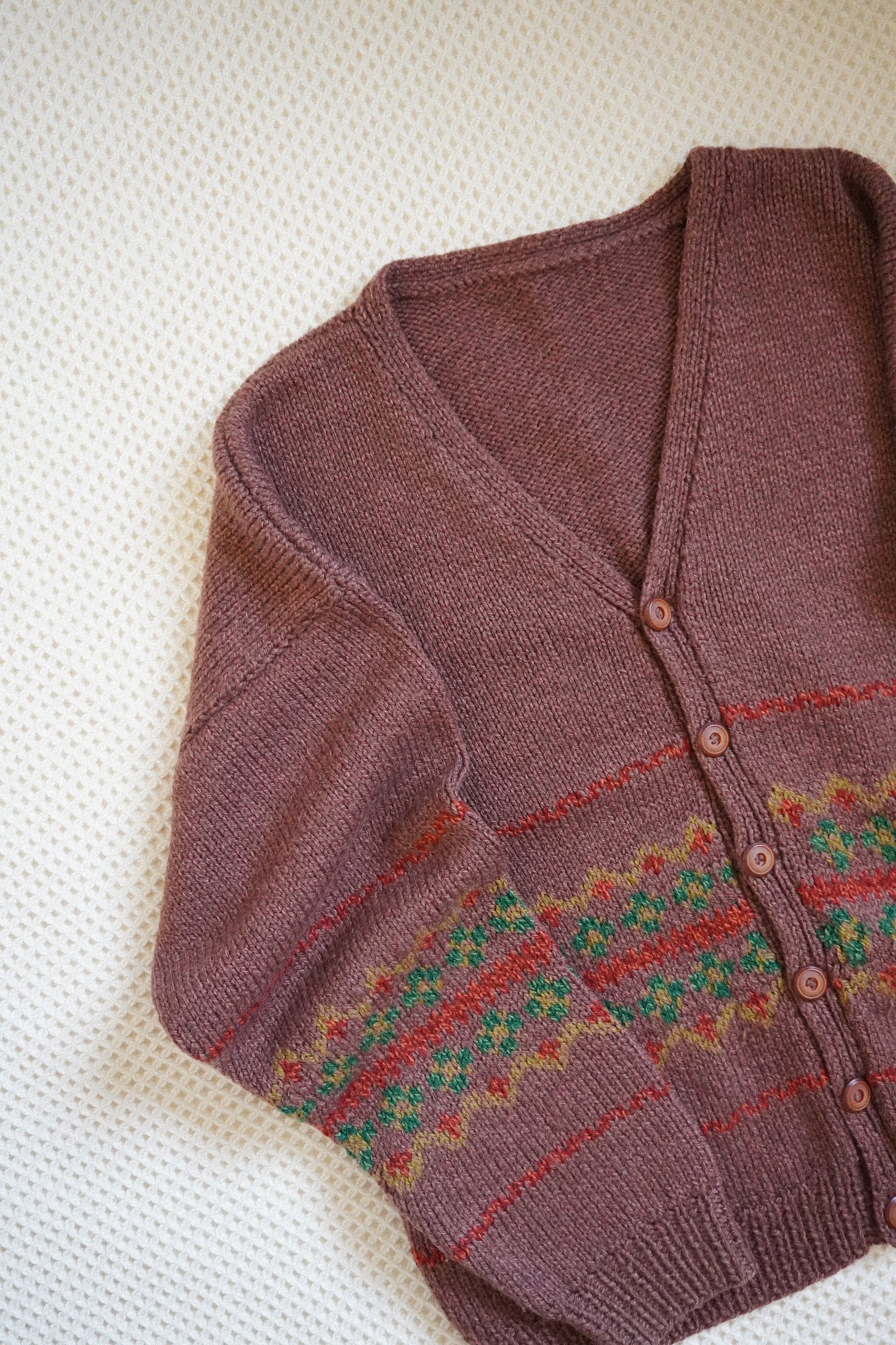 Handknit Textured Cardigan