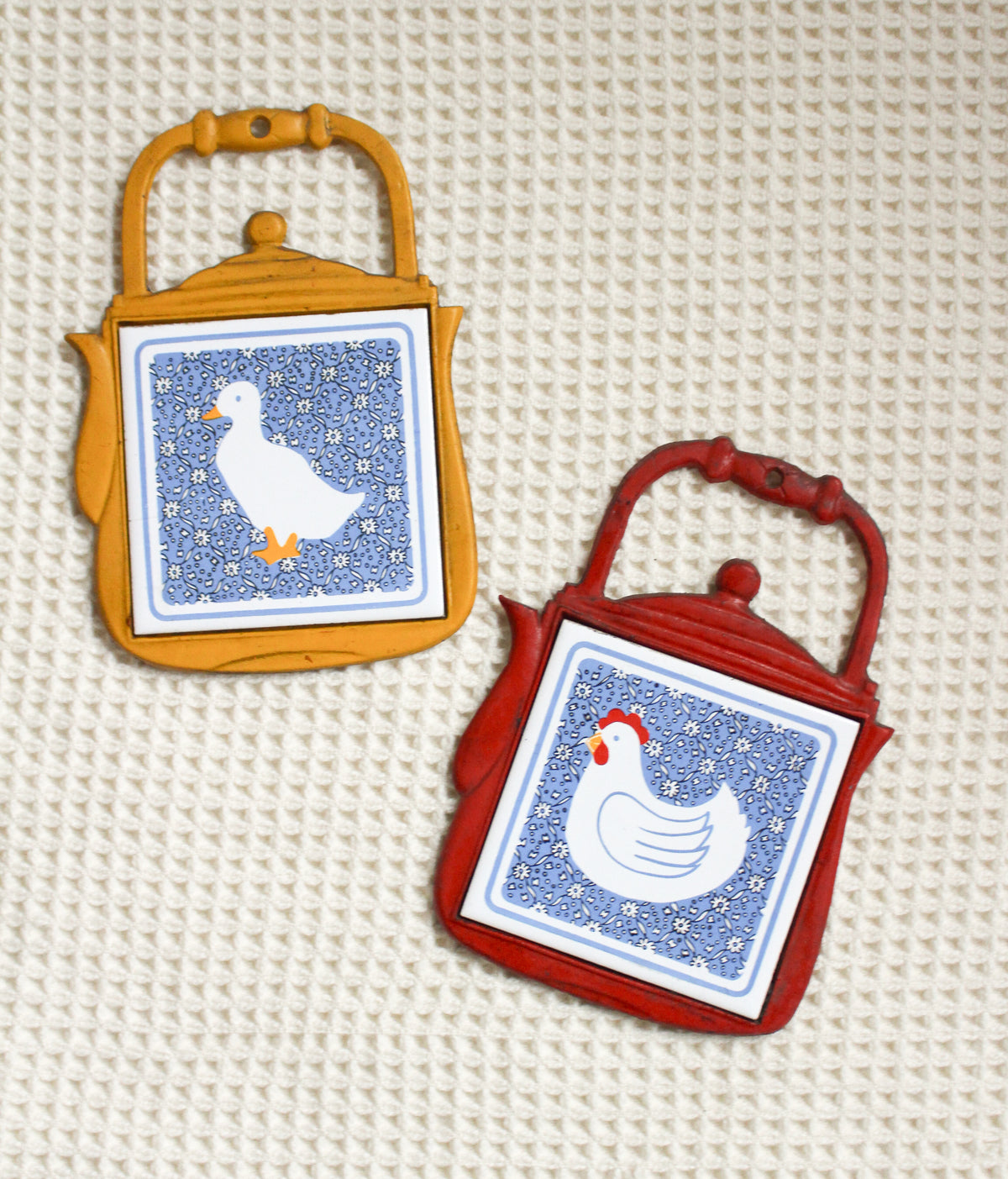 Vtg Italian Cast Iron Trivets