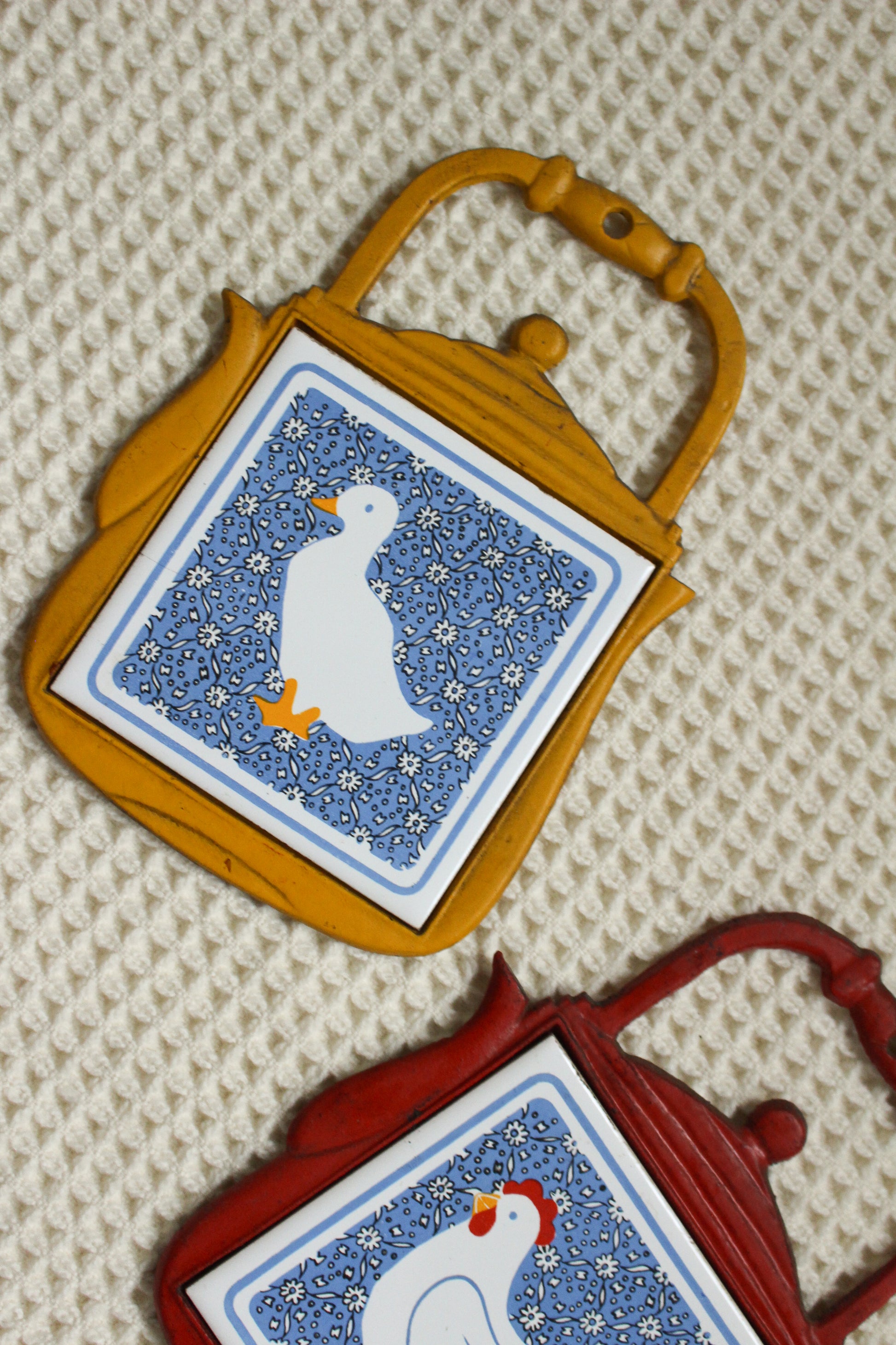 Vtg Italian Cast Iron Trivets