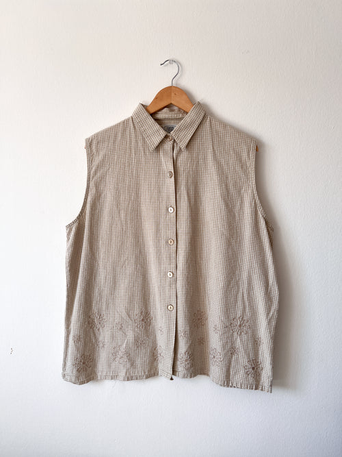 Caran Linen Embroidered Top