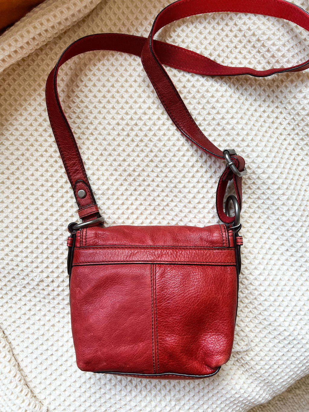 Cherry Red Fossil Crossbody