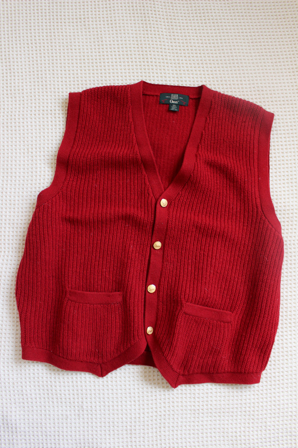 Vtg Orvis Cherry Red Vest