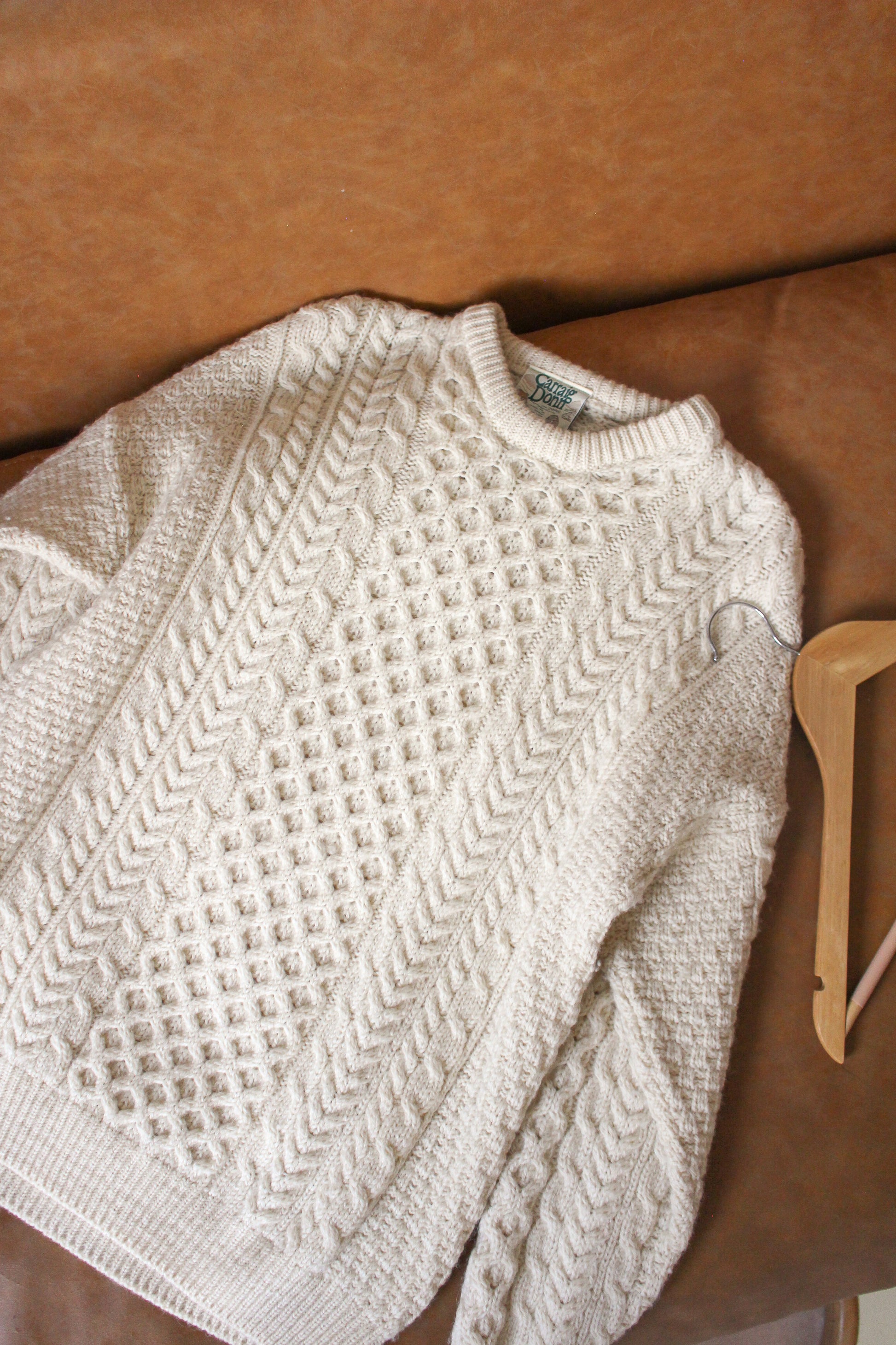 Vtg Irish Carraig Donn Fisherman Sweater