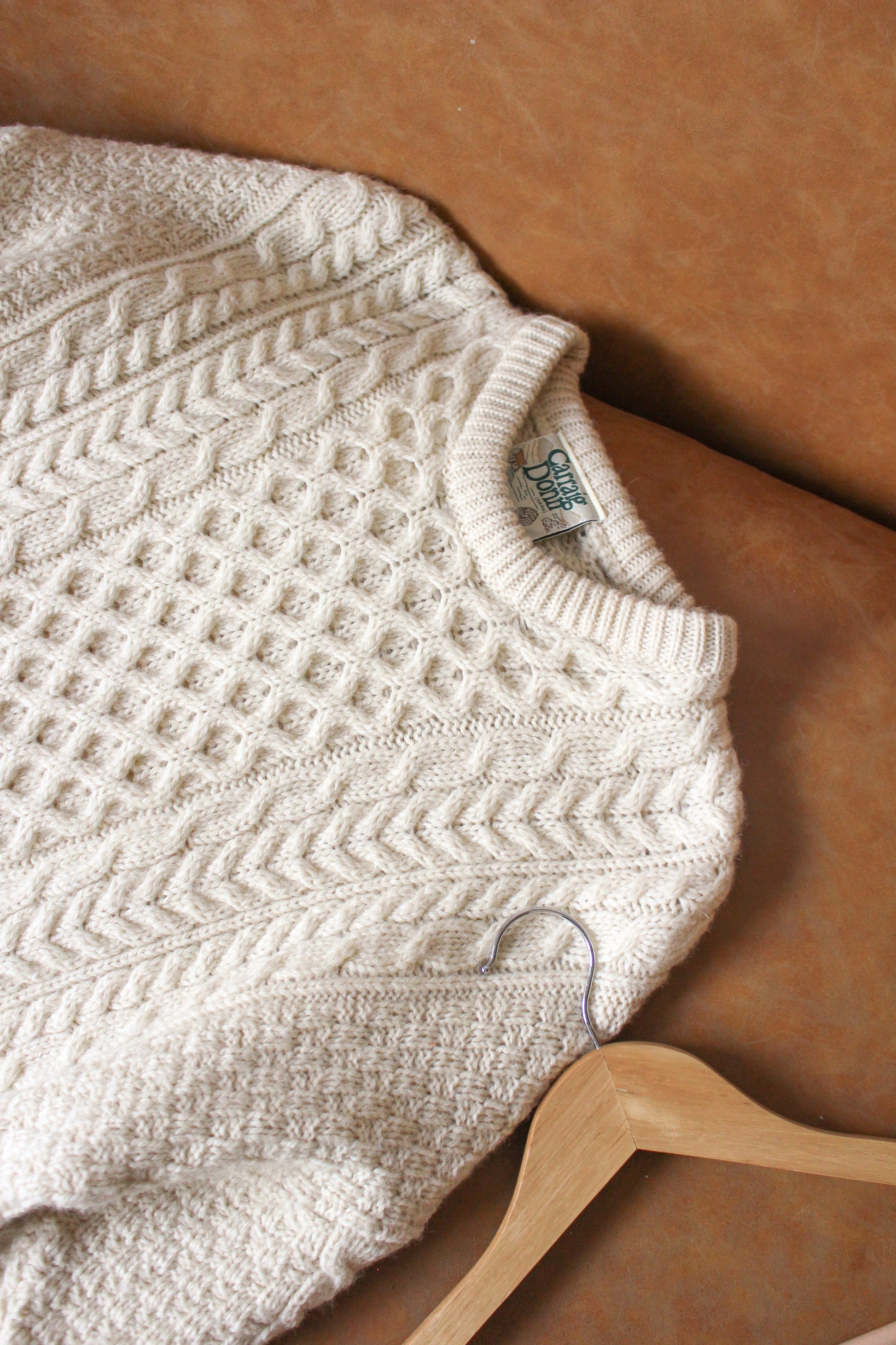 Vtg Irish Carraig Donn Fisherman Sweater