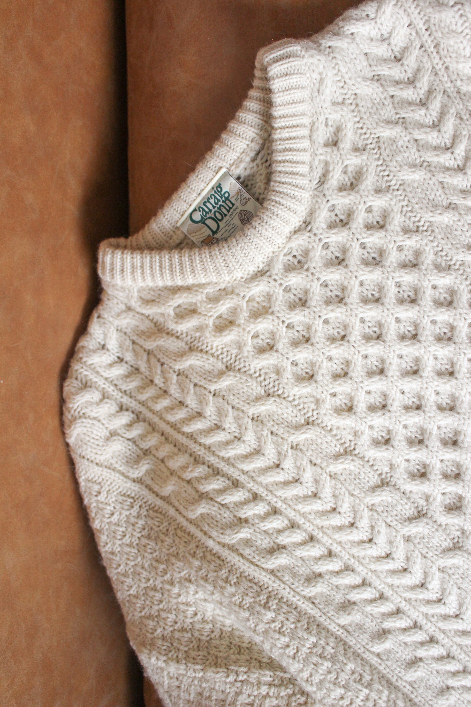 Vtg Irish Carraig Donn Fisherman Sweater