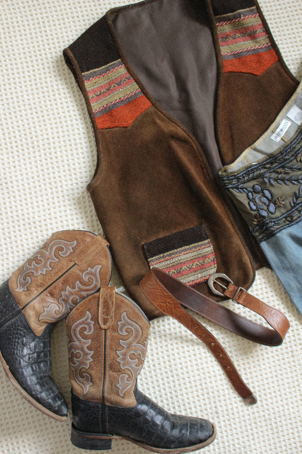 Vtg Italian Leather Vest