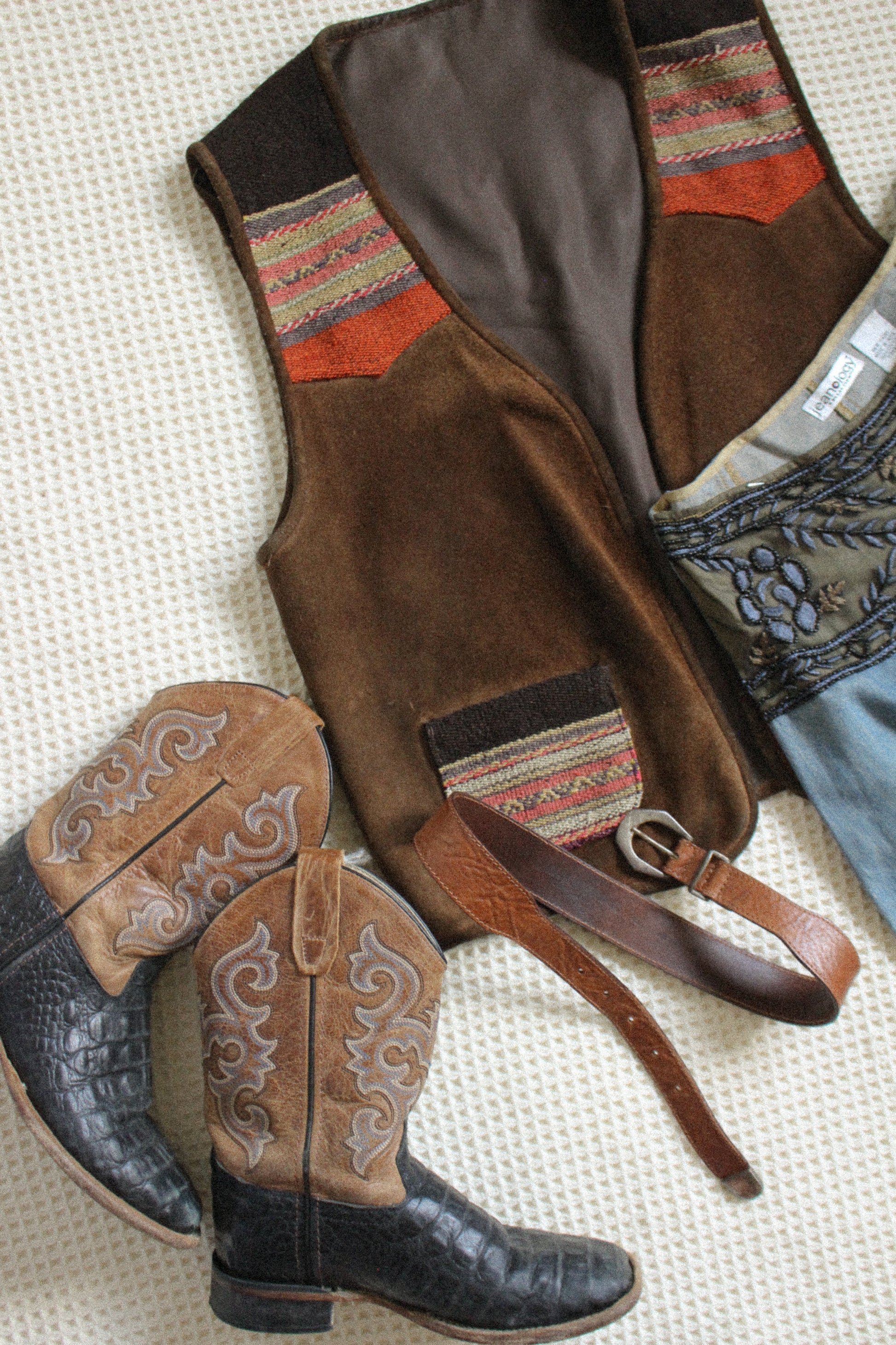 Vtg Italian Leather Vest