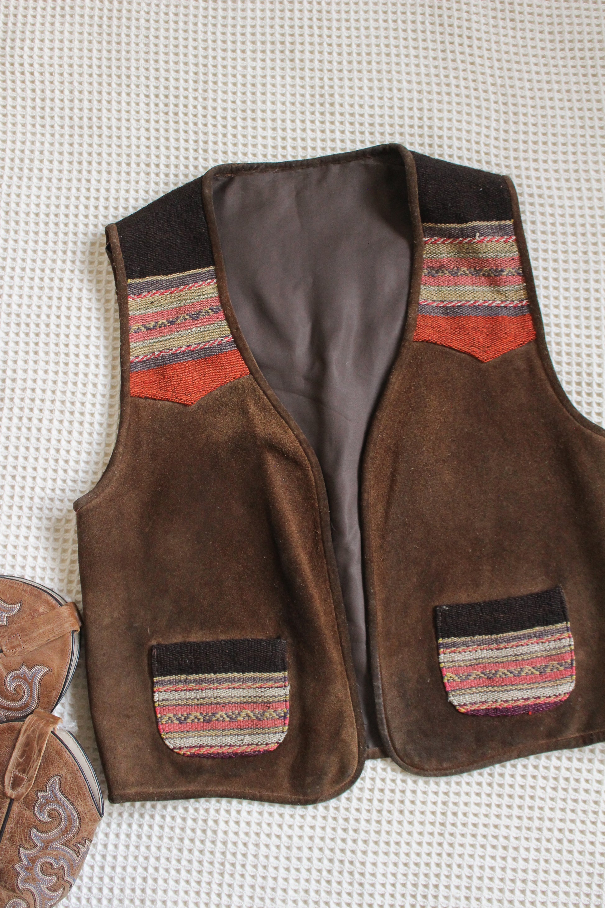 Vtg Italian Leather Vest